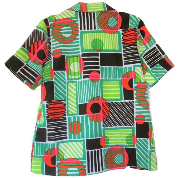 plus size 1970s vintage abstract mod top xl 1x - Picture 3 of 3